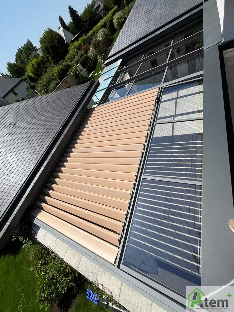 Patio aluminium verre et stores
