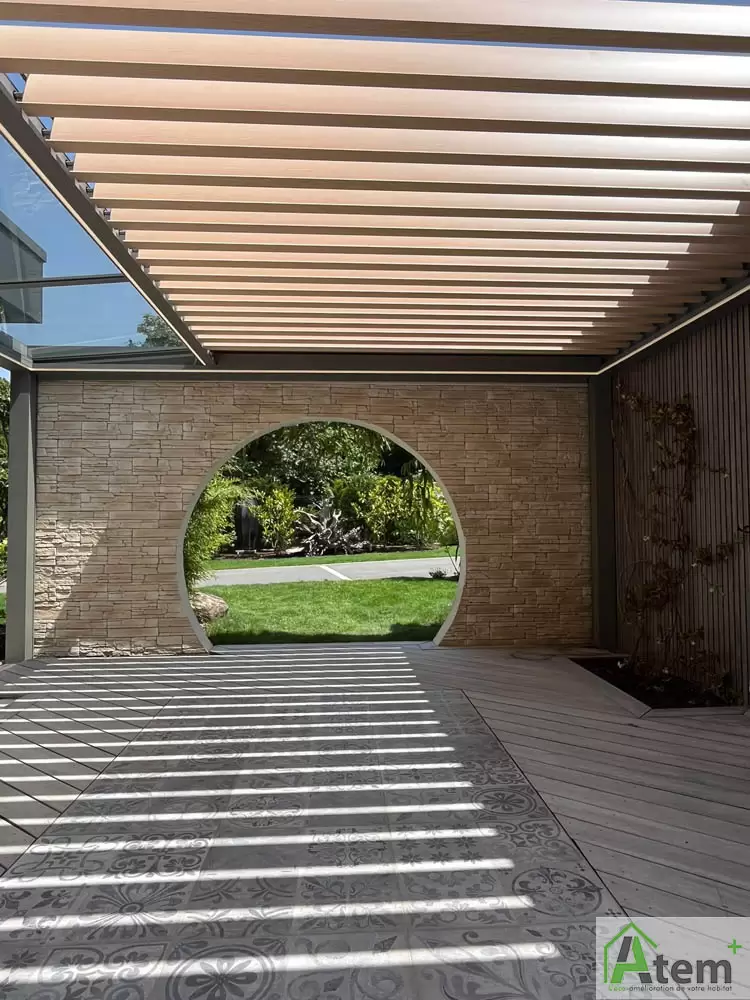 Patio aluminium verre et stores